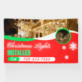 Customize Christmas Lights Decorations Installed Banner