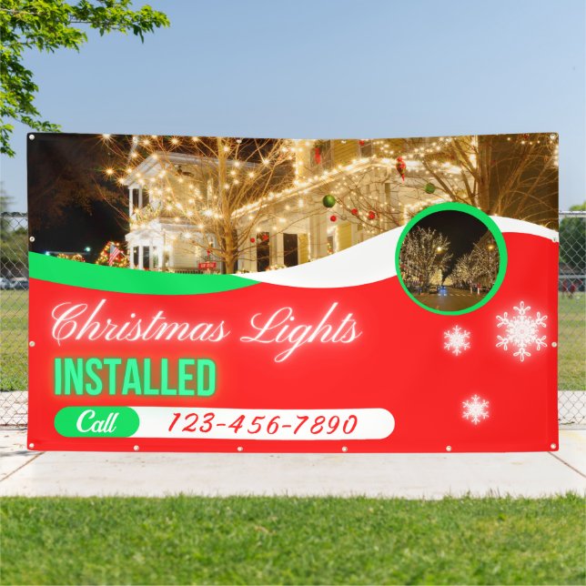 Customize Christmas Lights Decorations Installed Banner (Außenbereich)