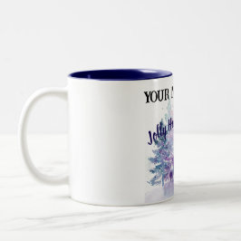 Customize Christmas Mug – Jolly Holly Design Zweifarbige Tasse