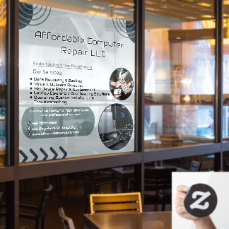 Customize Computer Repair Shop Promotional  Fensteraufkleber