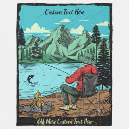 Customize Dad's Gone Fishing And Camping Again Fun Fleecedecke