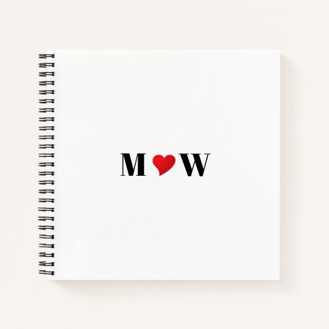 Customize Ehepaar A Loves B red heart Notizbuch (Vorderseite)