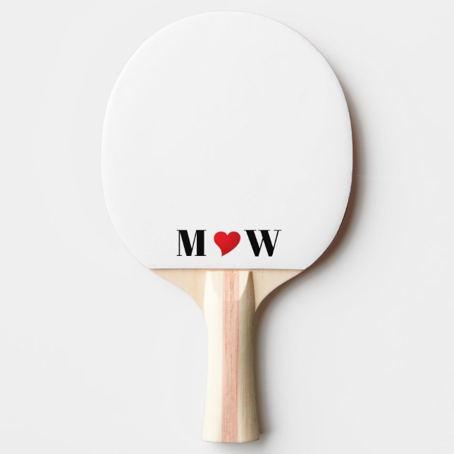 Customize Ehepaar A Loves B red heart Tischtennis Schläger (Vorderseite)