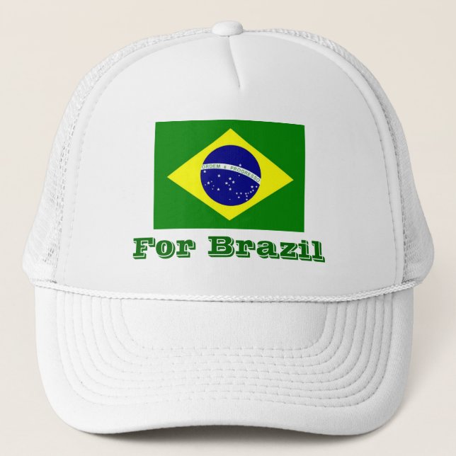 Customize For Brazil Olympic Flag hat London 2012 Truckerkappe (Vorderseite)