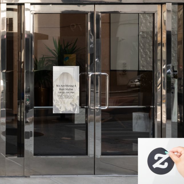 Customize Generic Hair Salon Now Hiring  Fensteraufkleber (Büro Tür)