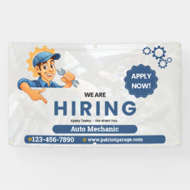 Customize Generic Now Hiring Auto Mechanic  Banner