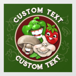 CUSTOMIZE Happy Italian Food Restaurant Küche Fensteraufkleber