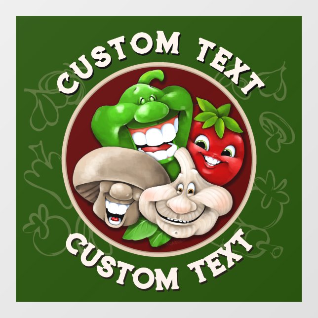 CUSTOMIZE Happy Italian Food Restaurant Küche Fensteraufkleber (Blatt)