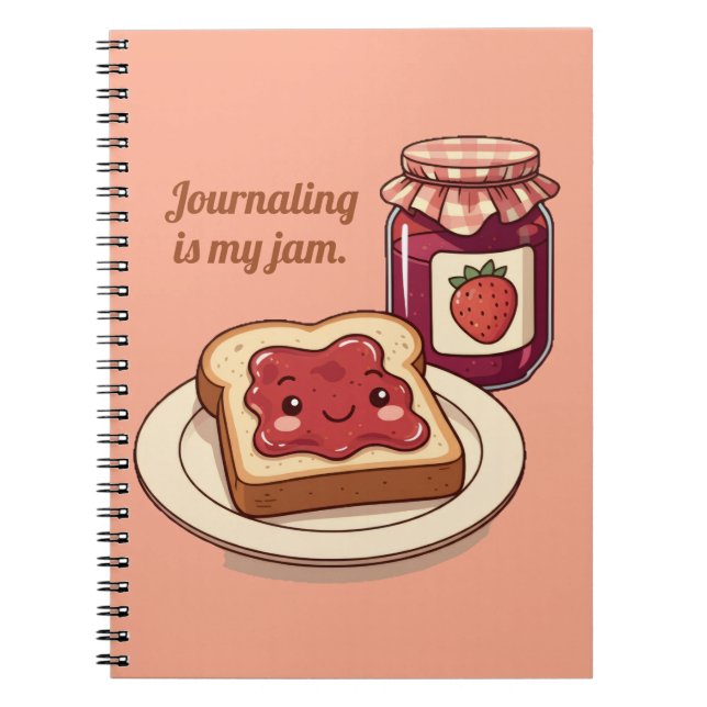 [Customize] is my jam - cute jam and toast cartoon Notizblock (Vorderseite)