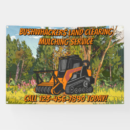 Customize Land Clearing Mulching Service Business Banner