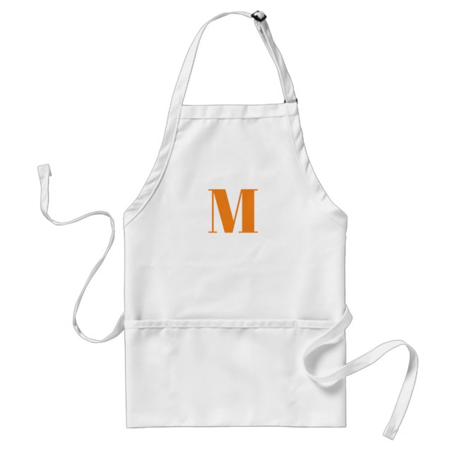 Customize monogram initial orange white schürze (Vorne)