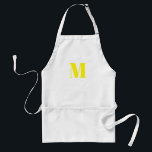 Customize monogram initial yellow white schürze<br><div class="desc">Customize monogram initial yellow white Adult Apron</div>