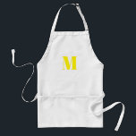 Customize monogram initial yellow white schürze<br><div class="desc">Customize monogram initial yellow white Adult Apron</div>