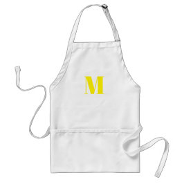 Customize monogram initial yellow white schürze