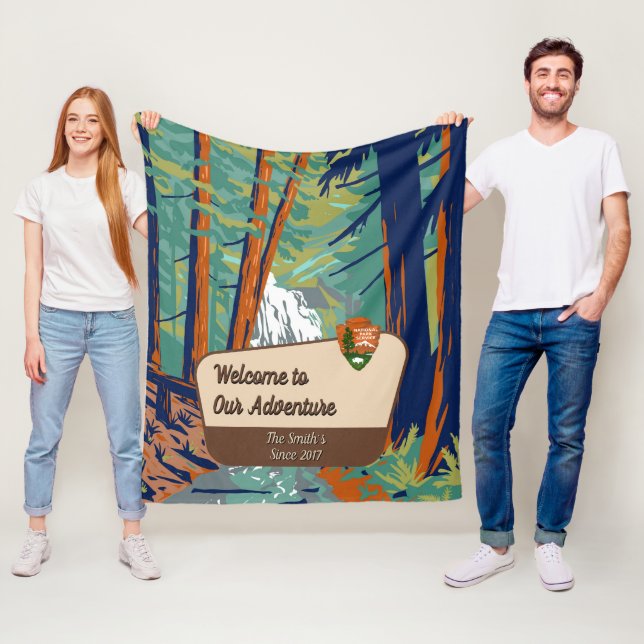 Customize Moran State Park Family Camping Adventur Fleecedecke (Beispiel)