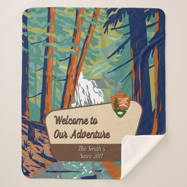 Customize Moran State Park Family Camping Adventur Sherpadecke (Vorderseite)