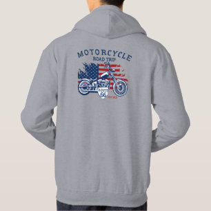 Customize Motorrad Road Trip Route 66 USA Flag Hoodie