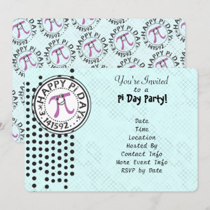 Customize - Niedliches Polka Dot Happy Pi Day Part Einladung