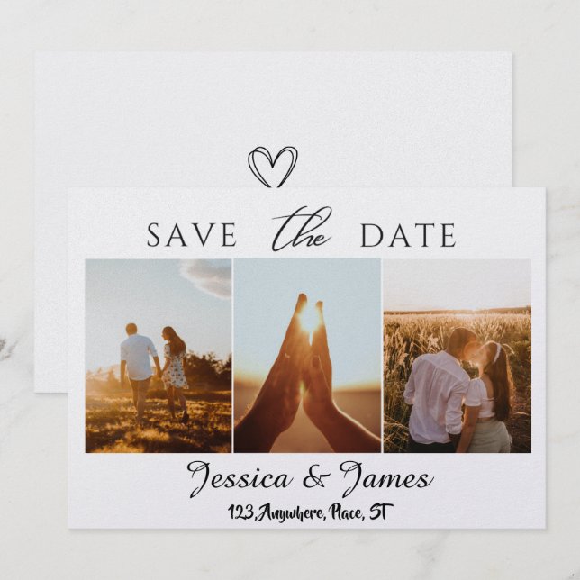 Customize Photo Personalized Save the Date (Devant / Derrière)