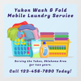 Customize Pickup Dropoff Wash Fold Laundry Service Fensteraufkleber