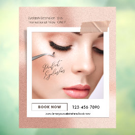 Customize Pink Elegant Aesthetic Eyelash Extension Fensteraufkleber