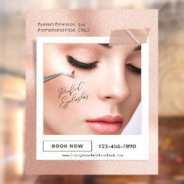 Customize Pink Elegant Aesthetic Eyelash Extension Fensteraufkleber