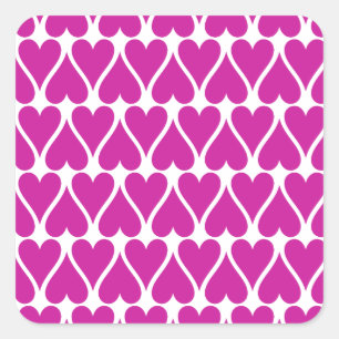 Customize Pink Hearts Quadratischer Aufkleber