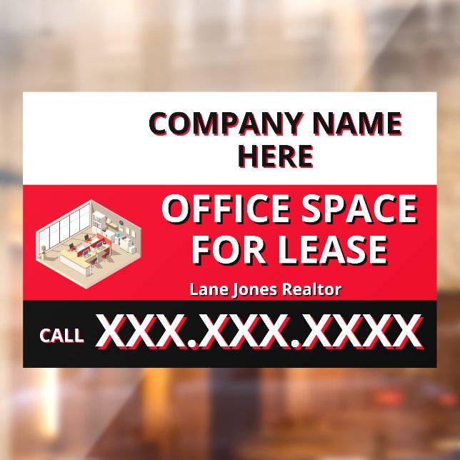 Customize Retail Space For Lease Company Logo Buil Fensteraufkleber (Blatt 2)