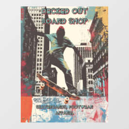 Customize Skateboard Shop Graphic Art Front Fensteraufkleber