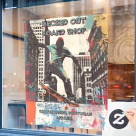 Customize Skateboard Shop Graphic Art Front Fensteraufkleber