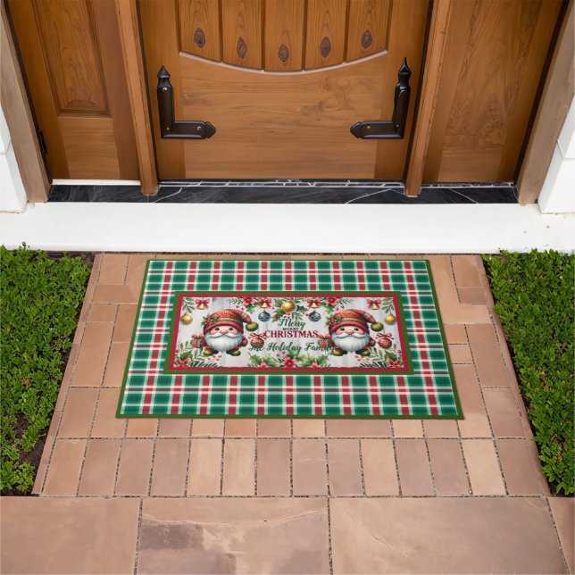 Customize This Cute Christmas Doormats with Gnomes Fußmatte (Außenbereich)