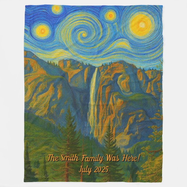 Customize van Gogh Yosemite Valley Family Vacation Fleecedecke (Vorderseite)