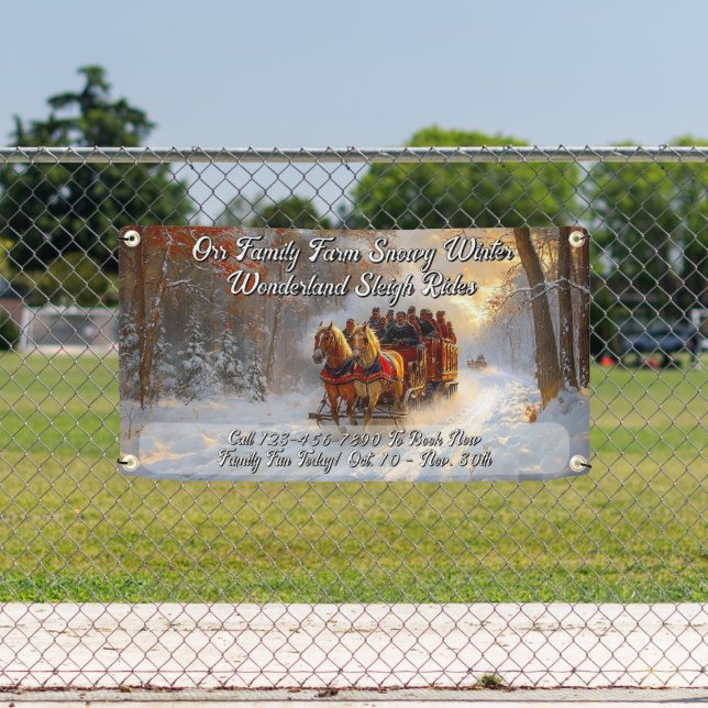 Customize Winter Wonderland Snow Sleigh Ride Promo Banner (Insitu)