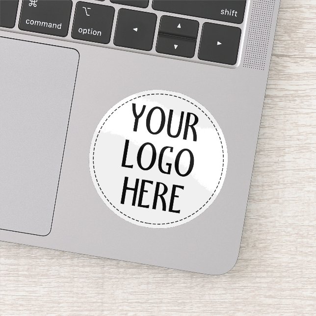Customize Your Black White company logo Aufkleber (Detail)