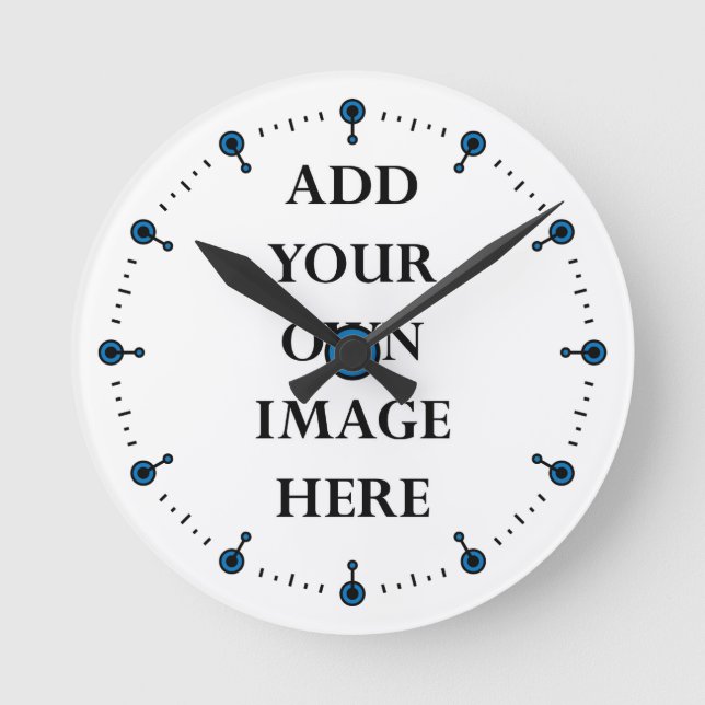 customize your clock with blue dots runde wanduhr (Vorderseite)