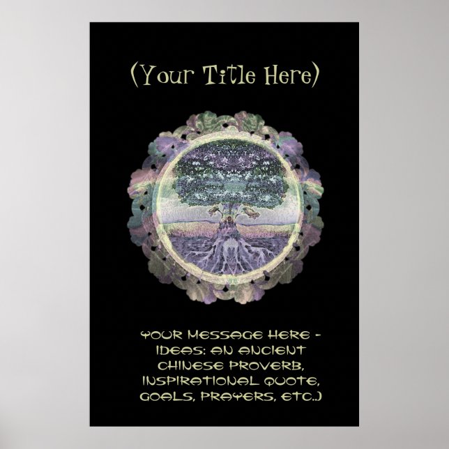 CustomizeABLEs - Tree of Life in Golden Rainbow Poster (Vorne)