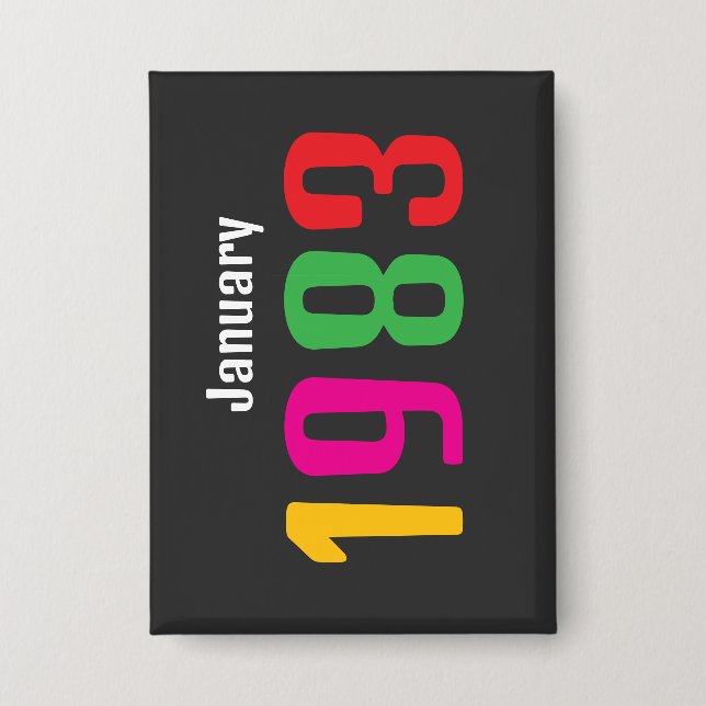 Customized Birthday Month and Year Gift Button (Vorderseite)