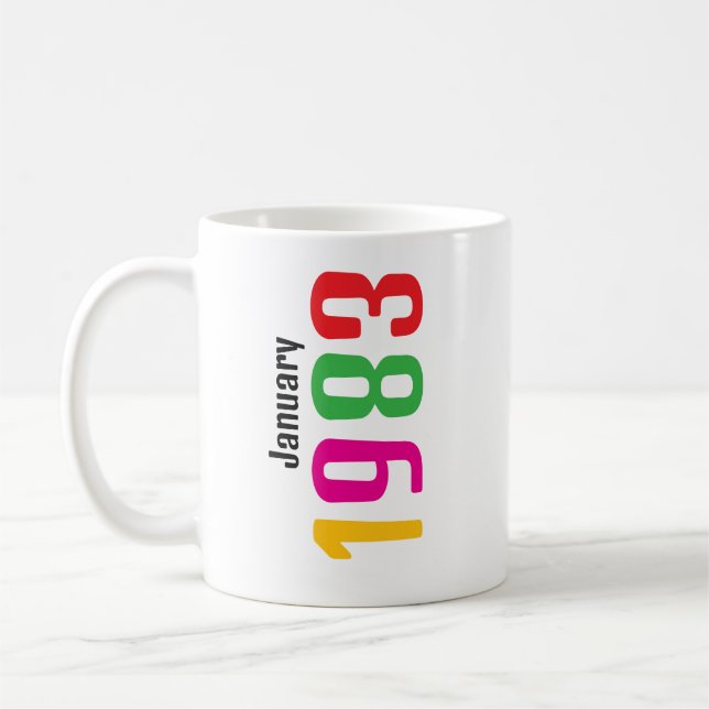 Customized Birthday Month and Year Gift Kaffeetasse (Links)