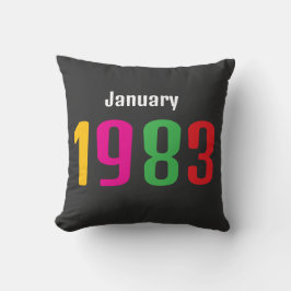 Customized Birthday Month and Year Gift Kissen