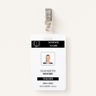 Customized black ID badge for teachers Ausweis