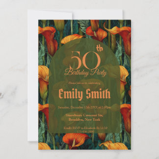 Customized Call Lilies Flower 20Th Birthday Einladung