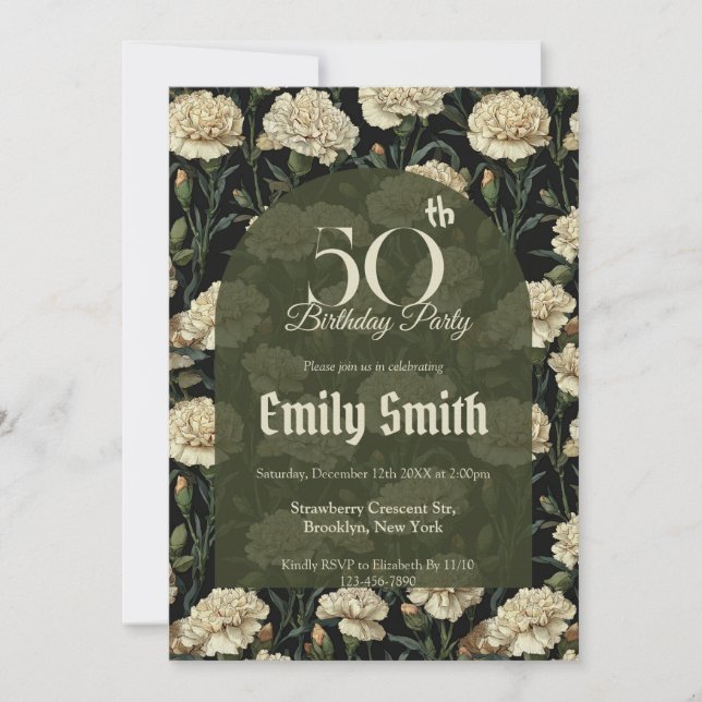 Customized Carnation Petal Party Einladung (Vorderseite)