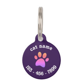 customized cat name and lost details black Cat Pet Haustiermarke