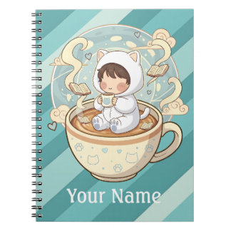 Customized Cat Notebook Journal for Student Writer Notizblock