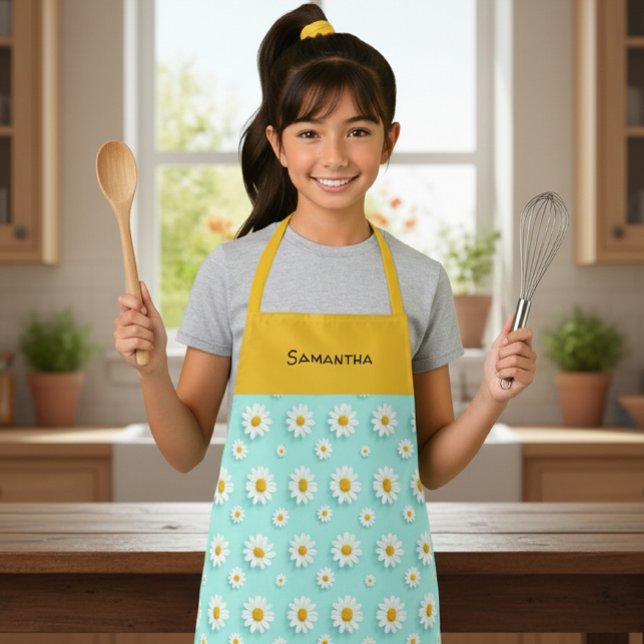 Customized children's apron with orange daisy  schürze (Von Creator hochgeladen)