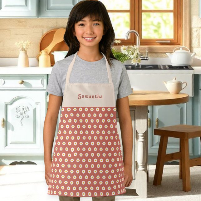 Customized children's apron with orange daisy  schürze (Von Creator hochgeladen)