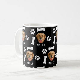 Customized Dog Pet Photo & Name Black Kaffeetasse