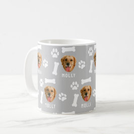 Customized Dog Pet Photo & Name Gray Kaffeetasse
