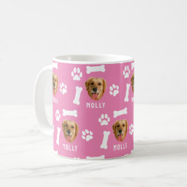 Customized Dog Pet Photo & Name Pink Kaffeetasse