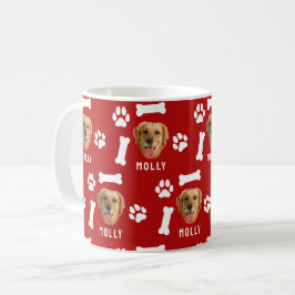 Customized Dog Pet Photo & Name Red Kaffeetasse